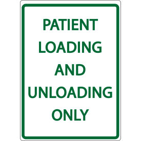 Eco Parking Sign, Patient Loading And Unloading Only, 18"H x 12"W, 1/16" Thick view 2