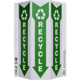 Tri-View Sign, Recycle with Recycle Symbol, 9"W x 12"H, Black/Green/White view 2