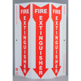 Eco Safety Tri View Sign, Fire Extinguisher, 9"W x 12"H, Recycled Plastic view 2
