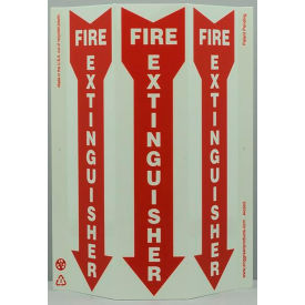 Tri View Sign, Glow In The Dark, Fire Extinguisher, 9"W x 12"H, Recycled Plastic view 2
