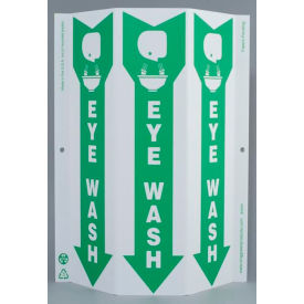 Zing Eco Safety Tri View Sign, Eye Wash, 9"W x 12"H, Recycled Plastic view 2