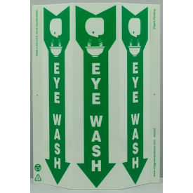 Zing Eco Safety Tri View Sign, Eye Wash, 9"W x 12"H, Recycled Plastic, Glow In The Dark view 2