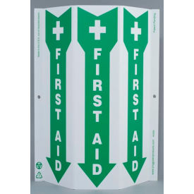 Zing Eco Safety Tri View Sign, First Aid, 9"W x 12"H, Recycled Plastic view 2
