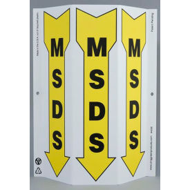 Eco Safety Tri View Sign, MSDS, 9"W x 12"H, Recycled Plastic, Black/Yellow view 2
