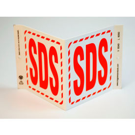 Zing Eco GHS V Sign, SDS, 12"W x 7"H, Recycled Plastic view 2