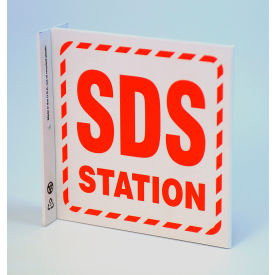 Eco GHS L Sign, SDS Station, 7"W x 7"H, Recycled Plastic view 2