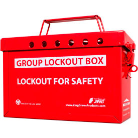 ZING ENTERPRISES 6061R ZING RecycLockout Group Lockout Box (Red), 6061R image.