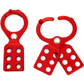 ZING ENTERPRISES 7106 ZING RecycLockout Lockout Tagout Hasp, 1" Steel with Tabs, 7106 image.