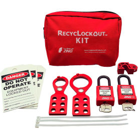 ZING ENTERPRISES 7119 ZING RecycLockout Lockout Tagout Kit, 11 Component, General Application, 7119 image.