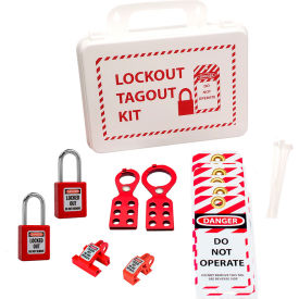 Zing Lockout Tagout Case Kit with 17 Components 9-1/2""W x 3""D x 6-1/2""H Red/White