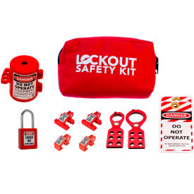 Zing Lockout Tagout Pouch Kit with 12 Components 9-1/2""W x 3""D x 6-1/2""H Red