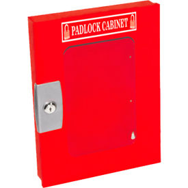 Zing Padlock Cabinet with Clear Window 19 Padlock Capacity 10-1/2""W x 2""D x 14""H Red