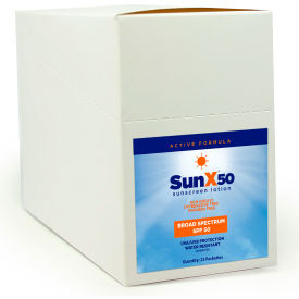 CoreTex Sun X 50 61430 Sunscreen Lotion, SPF 50 Lotion, Pouch, 25/Box - Pkg Qty 8