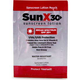 CORETEX PRODUCTS, INC 71433 CoreTex® Sun X 30 71433 Sunscreen Lotion, SPF 30+, Lotion, Pouch, 300/Case image.