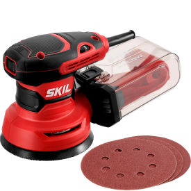 5" Corded Random Orbital Sander w/ Cyclonic Dust Box & 3 Piece Sanding Sheet, 2.8A, 120V view 2