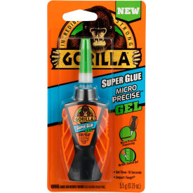 THE GORILLA GLUE COMPANY 102177 Gorilla® Super Glue Gel, Micro Precise, 5.5g Capacity, Translucent image.