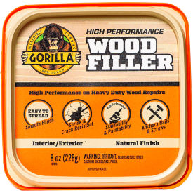 THE GORILLA GLUE COMPANY 107084 Gorilla® Wood Filler Tub, 8 oz. Capacity, Brown image.