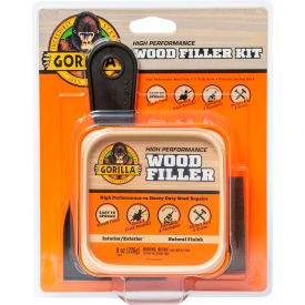 THE GORILLA GLUE COMPANY 108029 Gorilla® Wood Filler Kit, 8 oz. Capacity, Brown, Pack of 2 image.