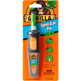 THE GORILLA GLUE COMPANY 109642 Gorilla® Super Glue Gel Pen, 5.5 gm Capacity, Clear image.