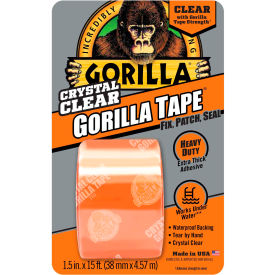 THE GORILLA GLUE COMPANY 6015002 Gorilla Crystal Clear Duct Tape, 1.5" x 15 ft. image.
