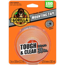 THE GORILLA GLUE COMPANY 6036002 Gorilla Tough & Clear Mounting XL Tape, 1" x 150" image.