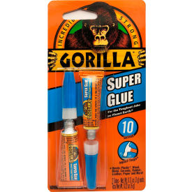 THE GORILLA GLUE COMPANY 7800109 Gorilla Super Glue Tubes 2-3G 10PC Display image.
