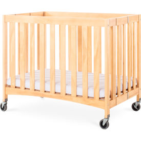 FOUNDATIONS WORLDWIDE INC 2731040 Foundations® Travel Sleeper® Wood Folding Compact Crib with 2" Foam Mattress image.