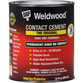 DAP PRODUCTS INC 7079800272 DAP® Weldwood® Original Contact Cement - 1 Qt., Tan - 7079800272 image.
