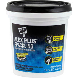 DAP ALEX PLUS Spackling - 16.0 oz., White - 7079818745 - Pkg Qty 12