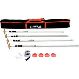 ZIPWALL LLC SLP4 ZipWall® Spring Loaded Pole Kit, Stainless Steel, Silver - SLP4 image.