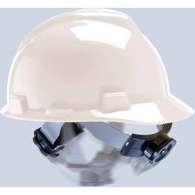 MSA Safety 10004689 MSA V-Gard® Cap With Swing-Ratchet Suspension, White image.