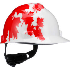 MSA Safety 10050613 MSA V-Gard® Canadian Freedom Series Protective Cap, White With Red Maple Leaf image.