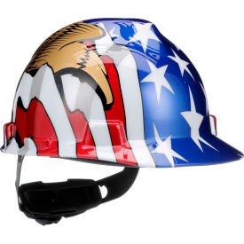 MSA Safety 10052947 MSA V-Gard® American Freedom Series Slotted Protective Cap,American Flag With 2 Eagles image.