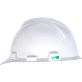 MSA Safety 10057441 MSA V-Gard® Hard Hats, Front Brim, 1-Touch Suspension, White, 10057441 image.