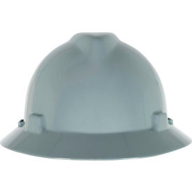 MSA Safety 10058319 MSA V-Gard® Slotted Full-Brim Hat With 1-Touch Suspension, Gray image.