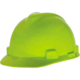 MSA Safety 10061514 MSA V-Gard® Slotted Cap With 1-Touch Suspension, Hi-Viz Yellow-Green image.