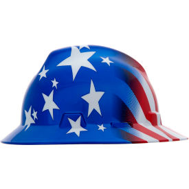 MSA Safety 10071157 MSA V-Gard® American Freedom Series Slotted Protective Hat,American Stars & Stripes image.