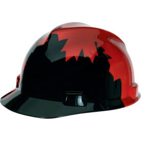 MSA V-Gard&reg; Canadian Freedom Series Slotted Protective Cap, Black With Red Maple Leaf