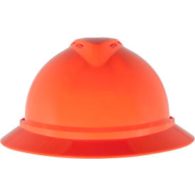 MSA Safety 10168453 MSA V-Gard® 500 Hat Vented 6-Point Fas-Trac III, Hi-Viz Orange image.