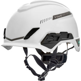 MSA Safety 10194783 MSA V-Gard® H1 Safety Helmet, Trivent Fas-Trac® III Pivot, ANSI, EN12492, White image.