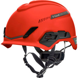MSA Safety 10194784 MSA V-Gard® H1 Safety Helmet, Trivent Fas-Trac® III Pivot, ANSI, EN12492, Red image.