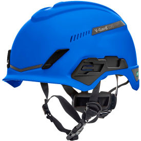 MSA Safety 10194785 MSA V-Gard® H1 Safety Helmet, Trivent Fas-Trac® III Pivot, ANSI, EN12492, Blue image.