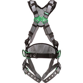 MSA Safety 10195148 V-FIT™ 10195148 Construction Harness, Back & Hip D-Rings, Tongue Buckle Leg Straps, XS image.