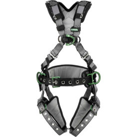MSA Safety 10195173 V-FIT™ 10195173 Construction Harness, Back, Chest & Hip D-Rings, Tongue Buckle Leg Straps, STD image.