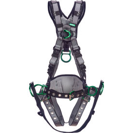 MSA Safety 10195204 V-FIT™ 10195204 Derrick Harness, Back, Chest & Hip D-Rings, Tongue Buckle Leg Straps, XS image.