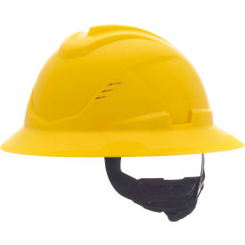MSA Safety 10215832 MSA Safety V-Gard C1™ Full Brim Hard Hat, Vented, Fas-Trac III, Yellow image.
