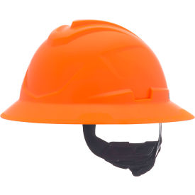 MSA Safety 10215842 MSA Safety V-Gard C1™ Full Brim Hard Hat, Non-Vented, Fas-Trac III, Hi-Viz, Orange image.
