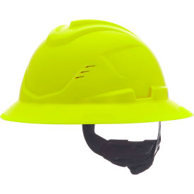 MSA Safety 10236066 MSA Safety V-Gard C1™ Full Brim Hard Hat, Vented, Fas-Trac III, Hi-Viz, Yellow image.