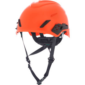 MSA Safety 10236210 MSA V-Gard® H1PRO Safety Helmet, Trivent Fas-Trac III Pivot Ratchet Suspension, Orange image.