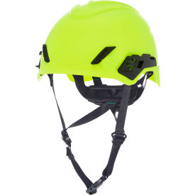 MSA Safety 10236218 MSA V-Gard® H1PRO Safety Helmet, Non-Vented Fas-Trac III Pivot Ratchet Suspension, Hi-Viz Green image.